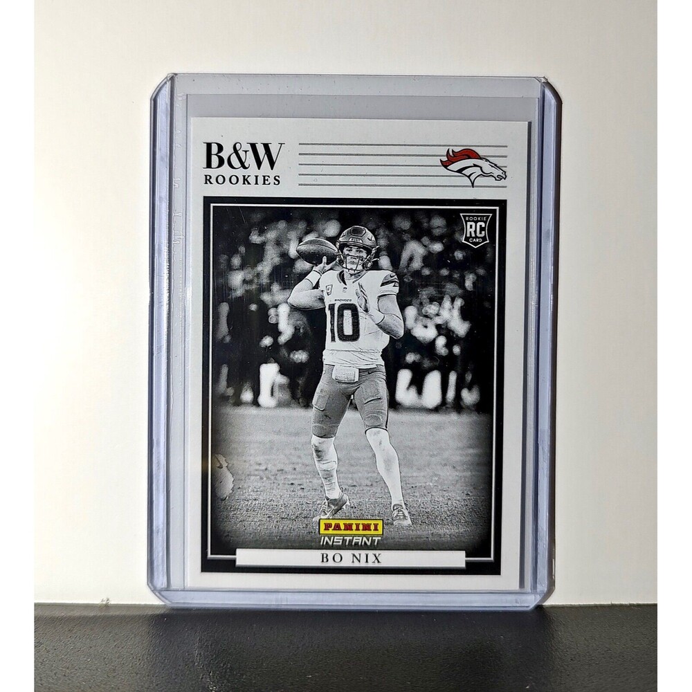 Bo Nix 2024 Panini NFL #1 Black & White Rookies Card Denver Broncos 1 of 680